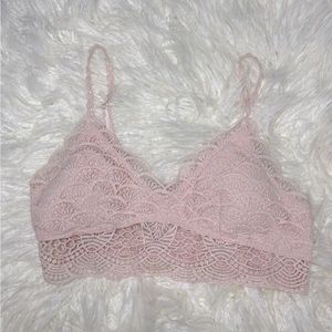 Pink lace bralette